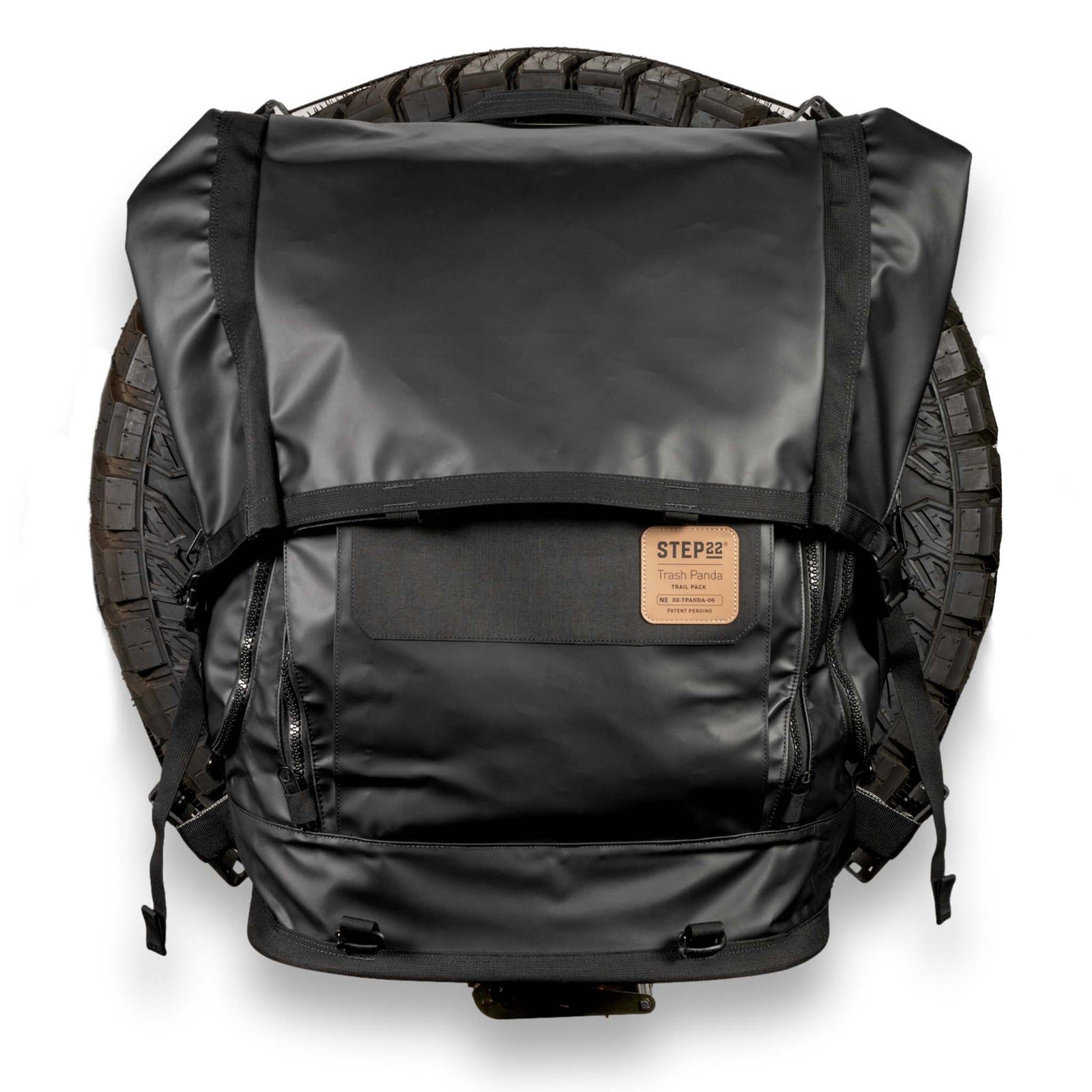 Trash Panda Rugged exterior bag mounted to spare tire