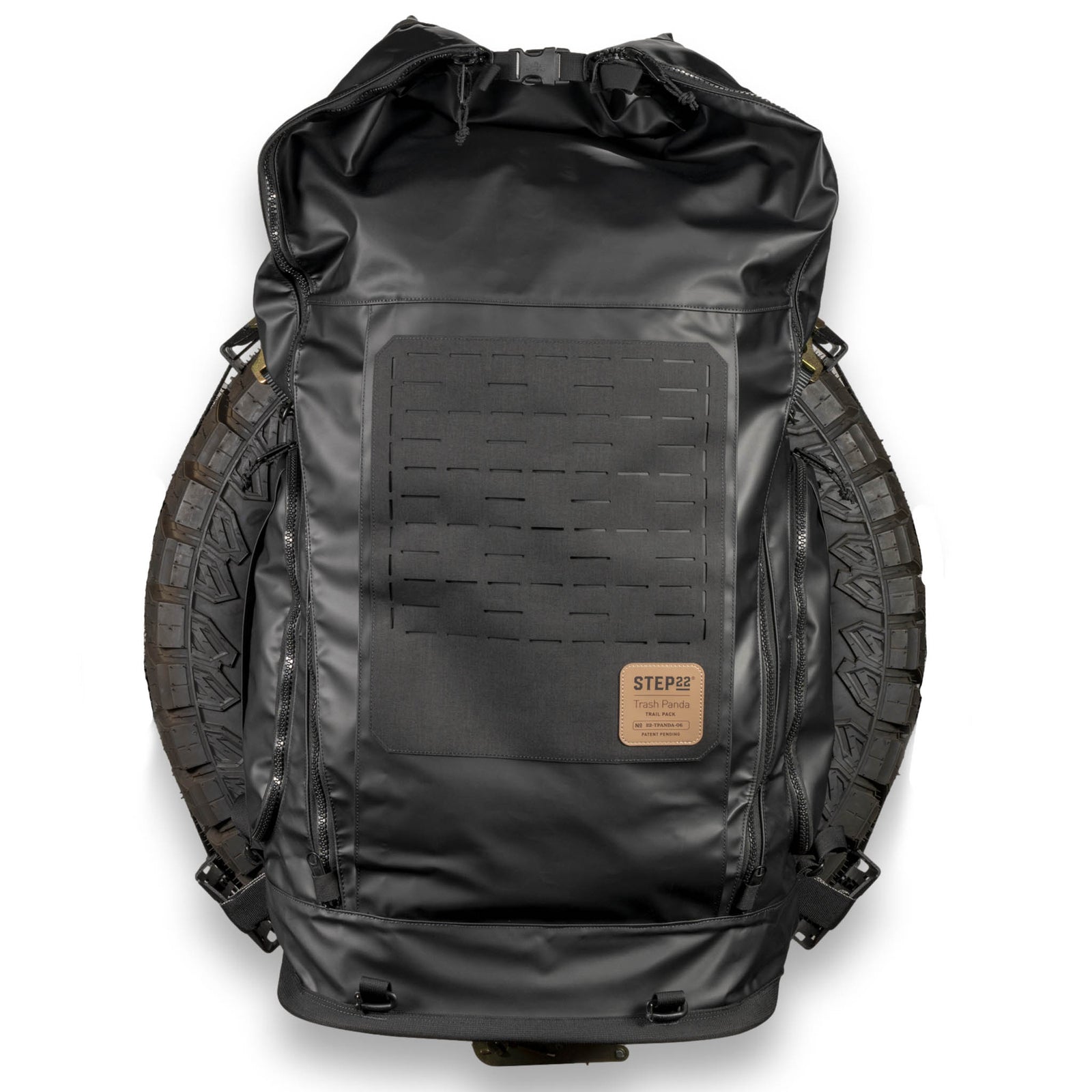 STEP 22 Trash Panda Trail Pack mounted on spare tire