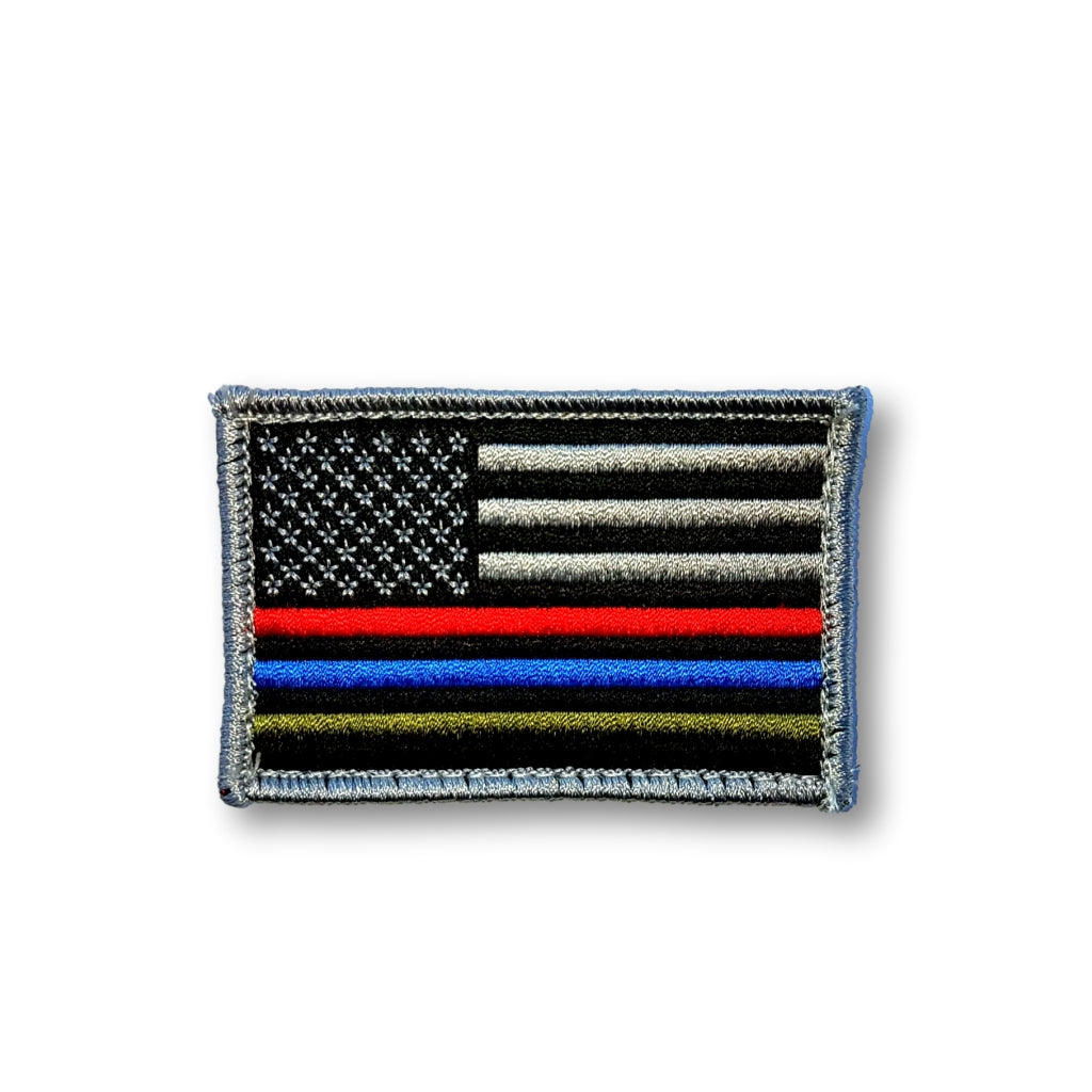 Step 22 Gear Flag Patch Thin Line Red Blue Green