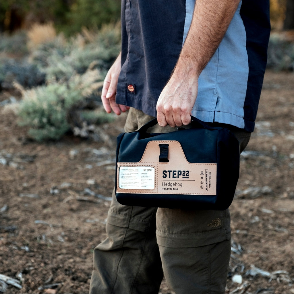 STEP 22 Gear Hedgehog Toiletry Roll Mens Toiletry Bag